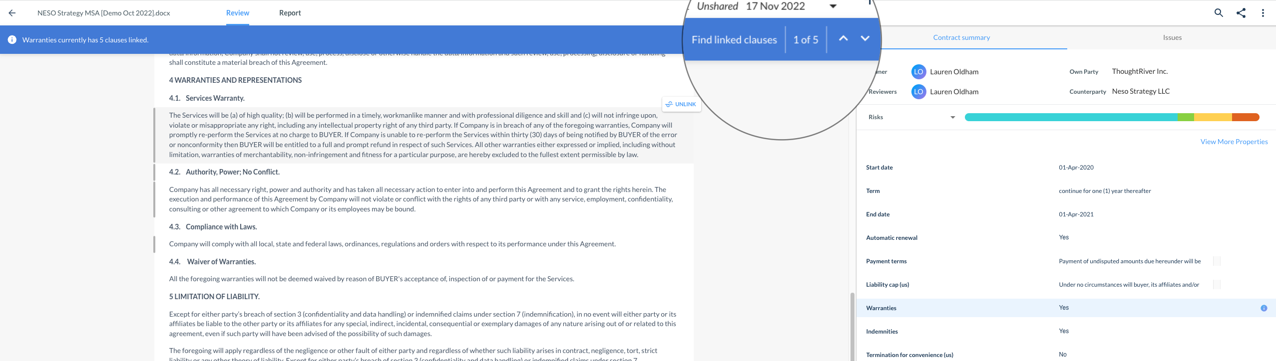 RELATED CLAUSE NAVIGATION 